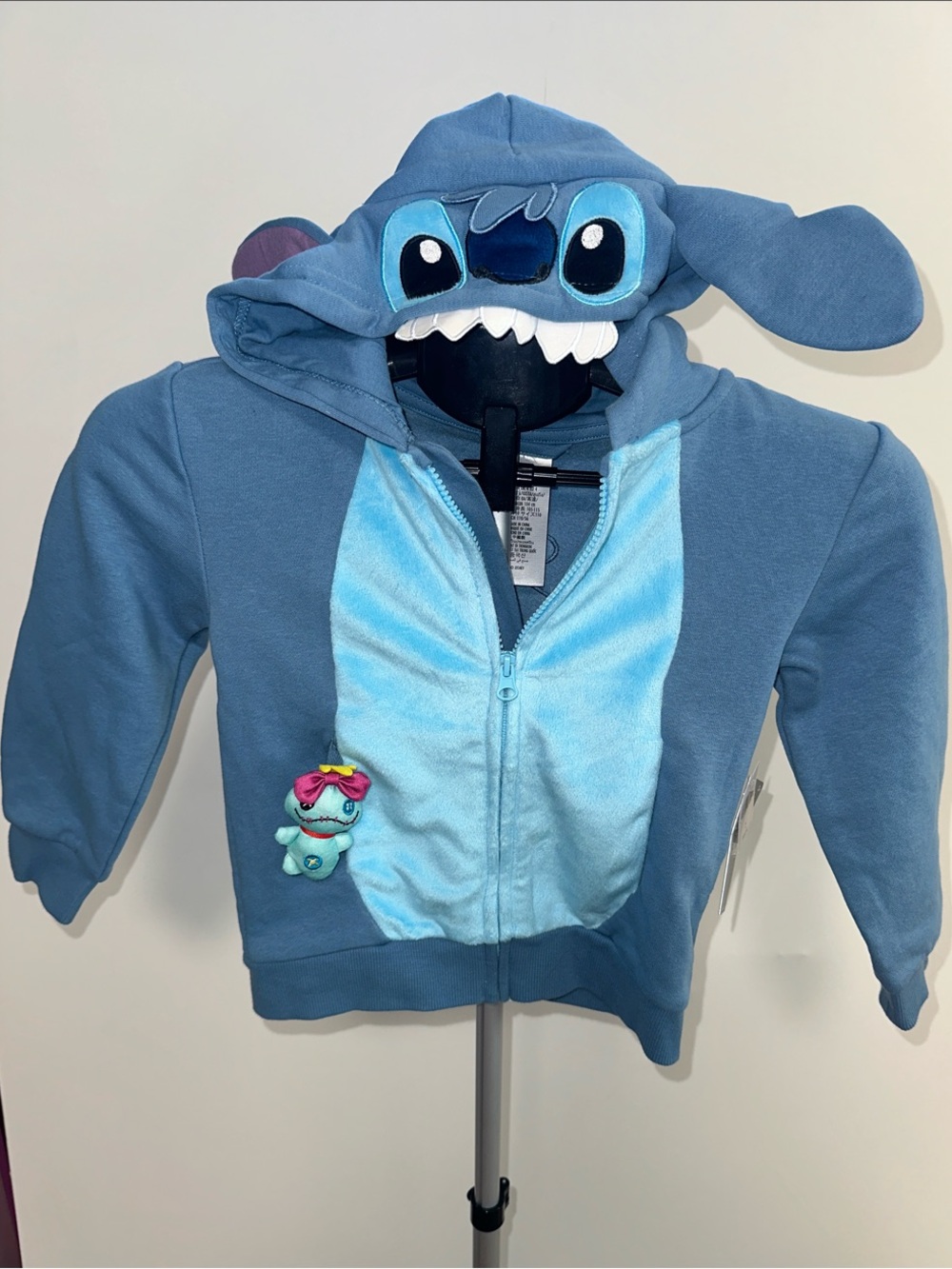 NWT Disney Blue Lilo & Stitch Character Hoodie with Hood Ears